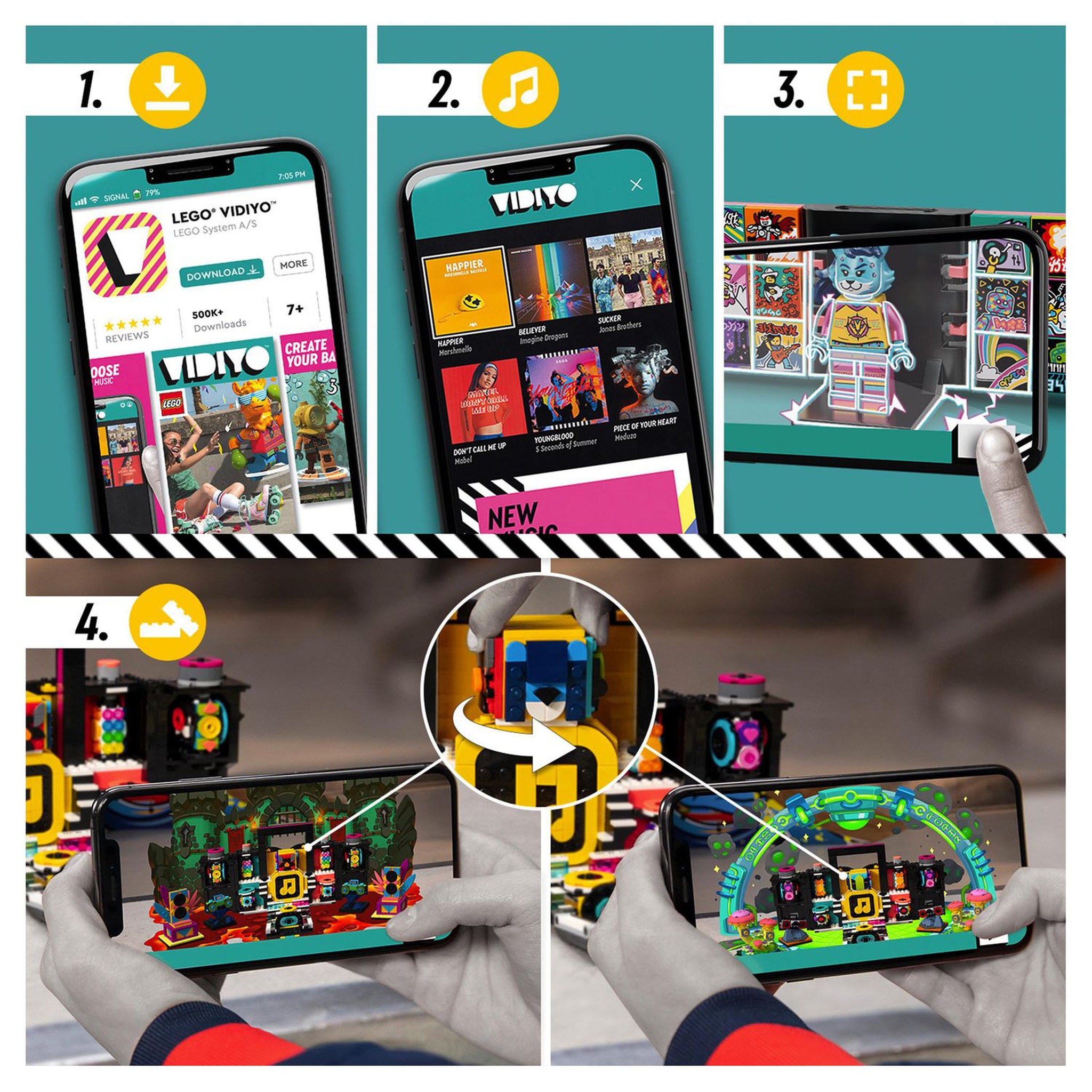 Voir la diapositive 4 : LEGO VIDIYO 43115 - The Boombox BeatBox Music Video Maker dès 9 ans
