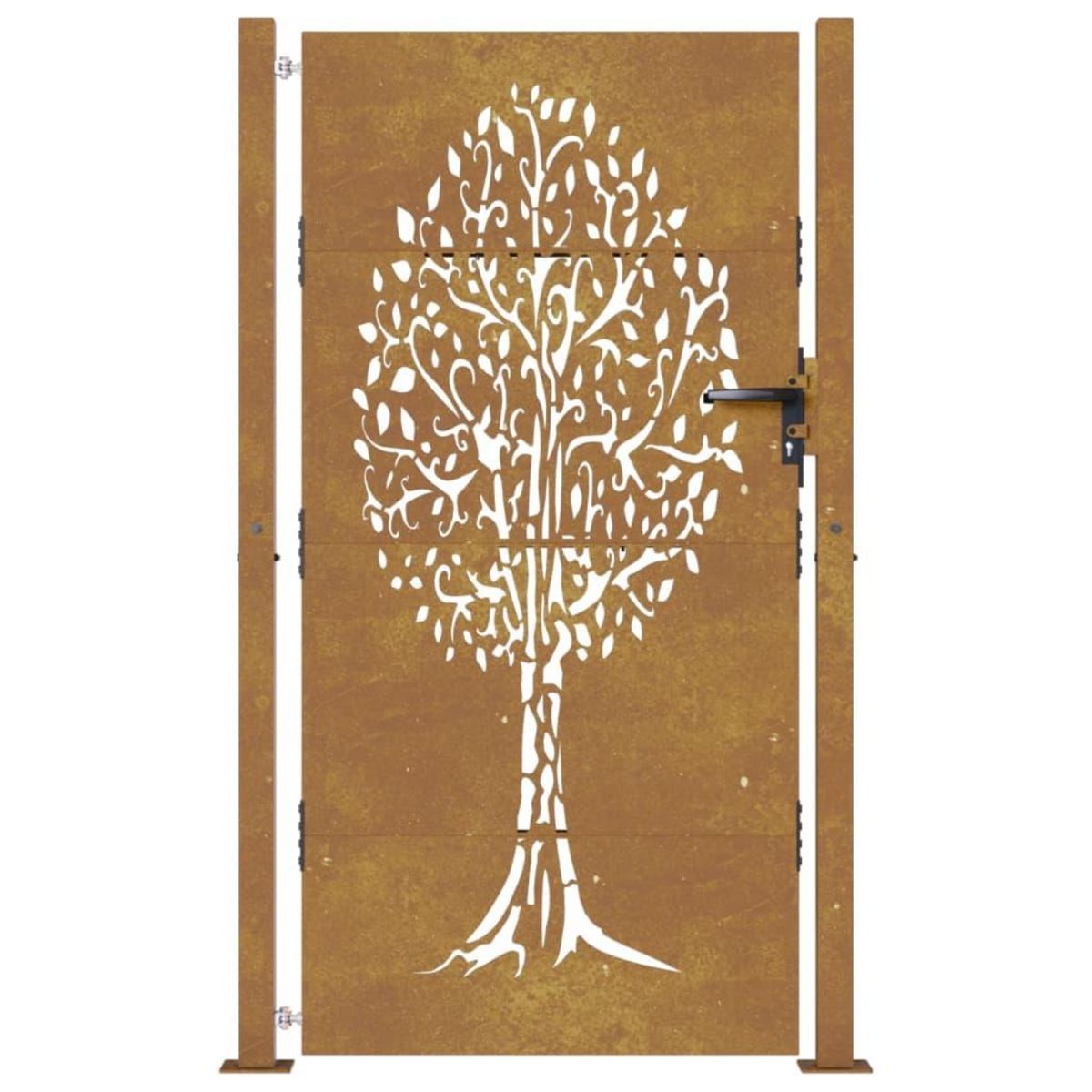 VIDAXL Portail de jardin 105x205 cm acier corten conception de l'arbre