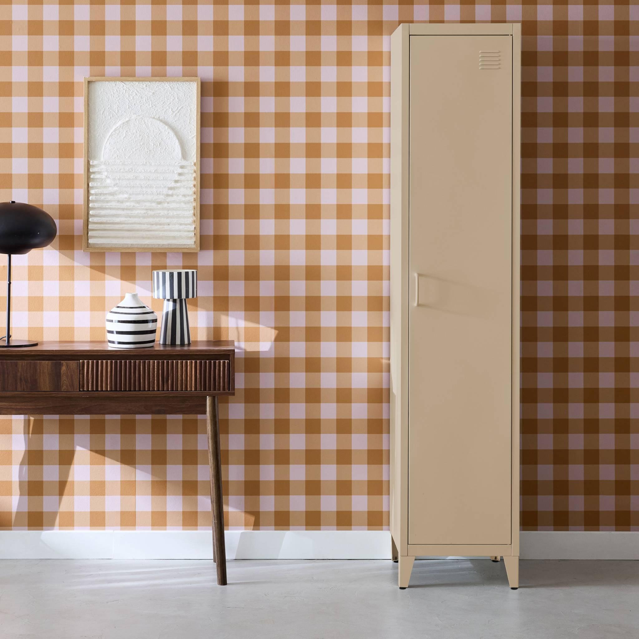 Voir la diapositive 2 : SWEEEK Armoire chambre industrielle métal, 4 espaces de rangement