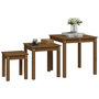 Voir la diapositive 4 : VIDAXL Tables gigognes 3 pcs Marron miel Bois de pin massif