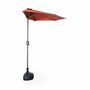 Voir la diapositive 4 : SWEEEK Parasol de balcon Ø250cm  – CALVI – Demi-parasol droit, mât central en aluminium avec manivelle d'ouverture