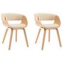 Voir la diapositive 2 : VIDAXL Chaises a manger lot de 2 creme bois courbe et similicuir
