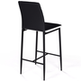 Voir la diapositive 4 : ID MARKET Lot de 4 tabourets ROMANE en PVC noirs bandeau blanc, chaises de bar rembourrées