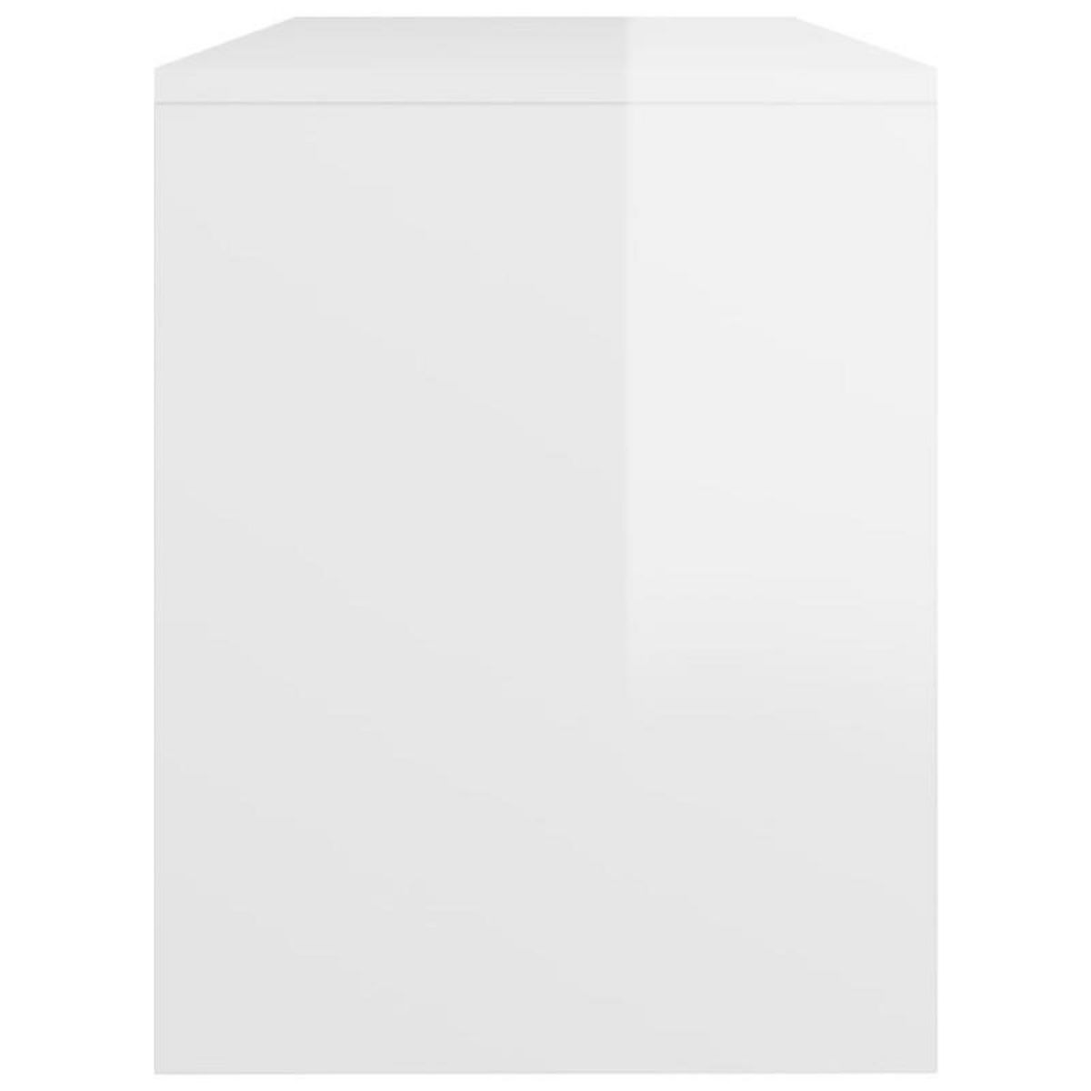 VIDAXL Tabouret de toilette Blanc brillant70x35x45cm Bois d ingénierie