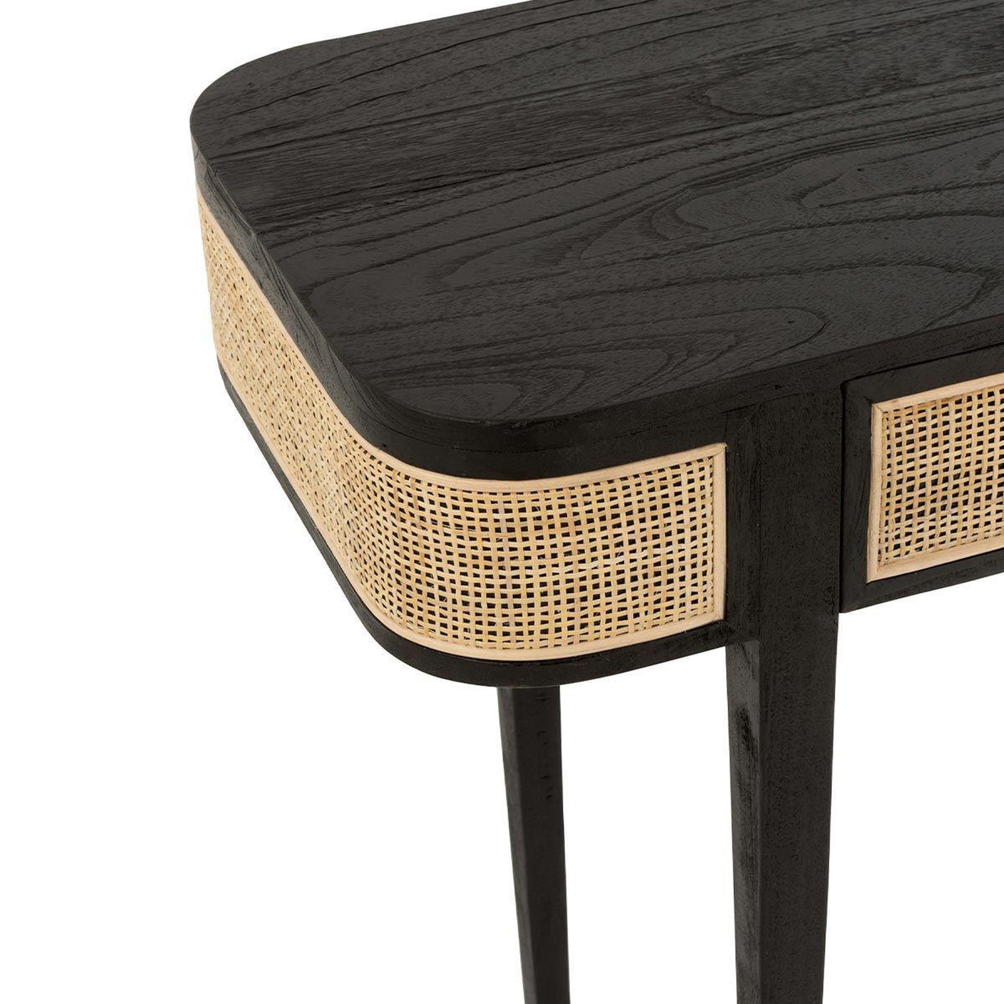 Voir la diapositive 6 : J-LINE Console 2 tiroirs en bois  molly  120cm noir & beige