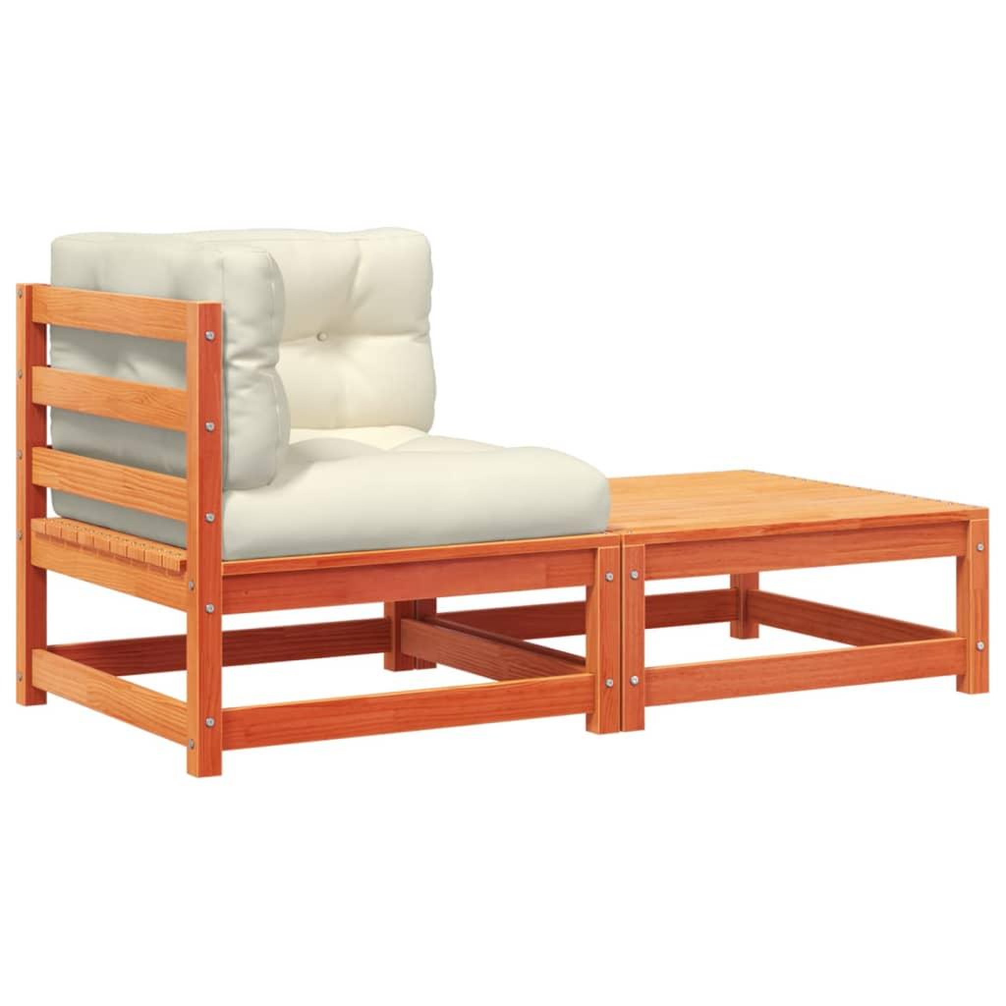 Voir la diapositive 2 : VIDAXL Canape d'angle de jardin avec coussins et repose-pieds
