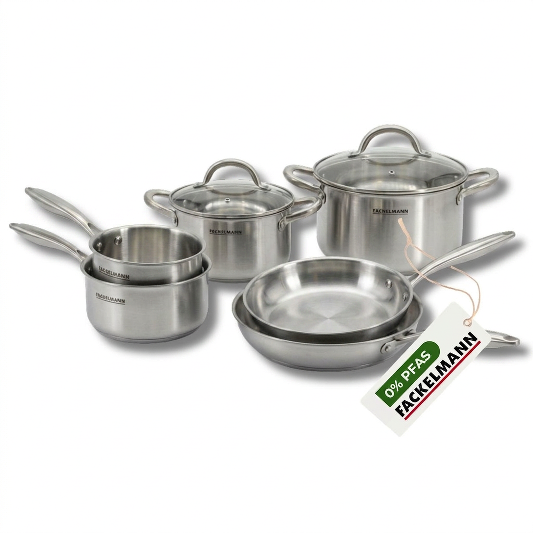 Fackelmann Batterie de cuisine avec 2 poêles 20/28 cm 2 casseroles 14/118 cm et 2 faitouts 20/24 cm sans pfas fackelmann vita3