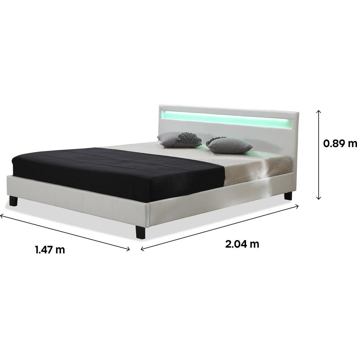 Habitat et Jardin Lit LED  Maria  - 140 x 190 cm - Blanc