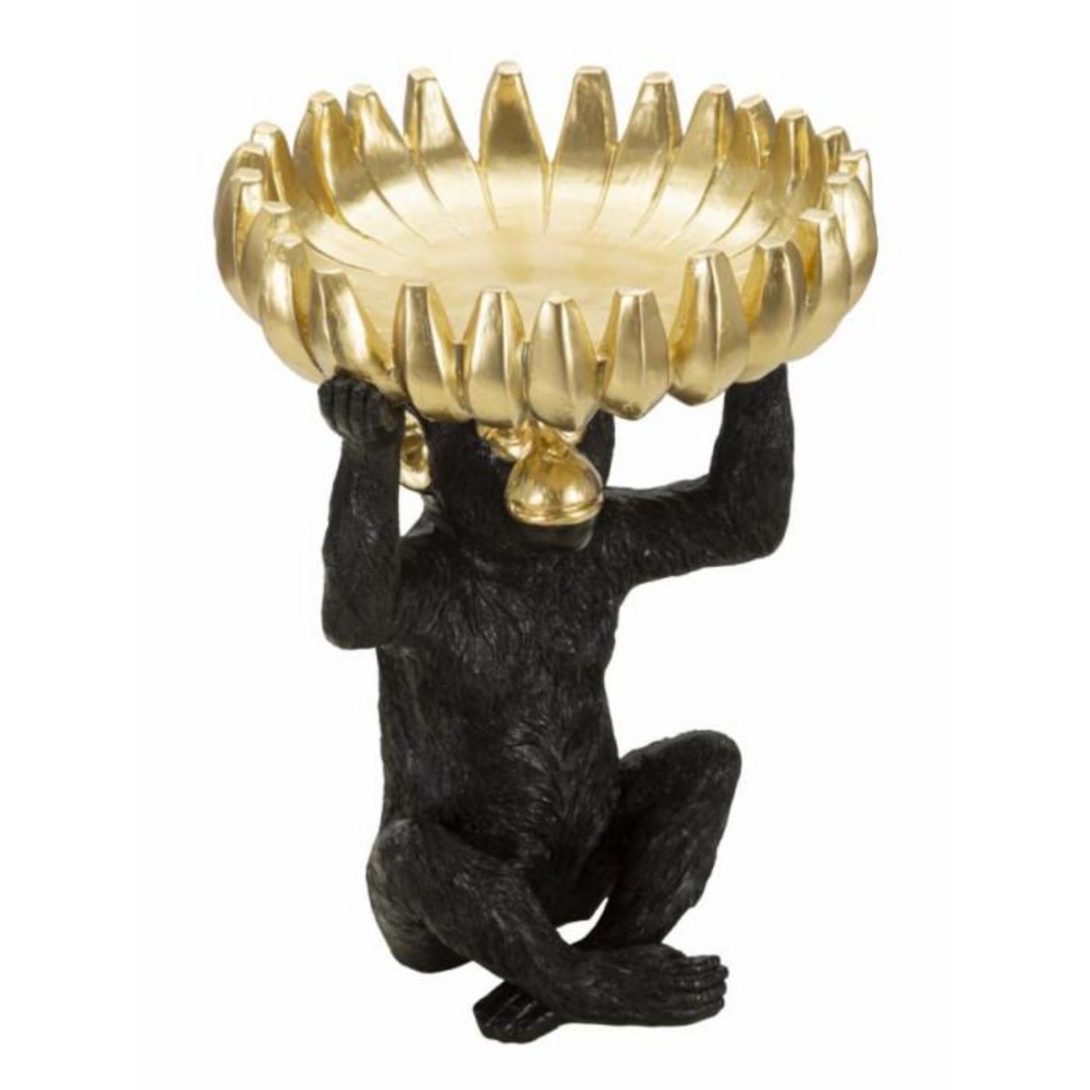 Paris Prix Vide-Poche Statuette Singe  Banane  31cm Noir & Or