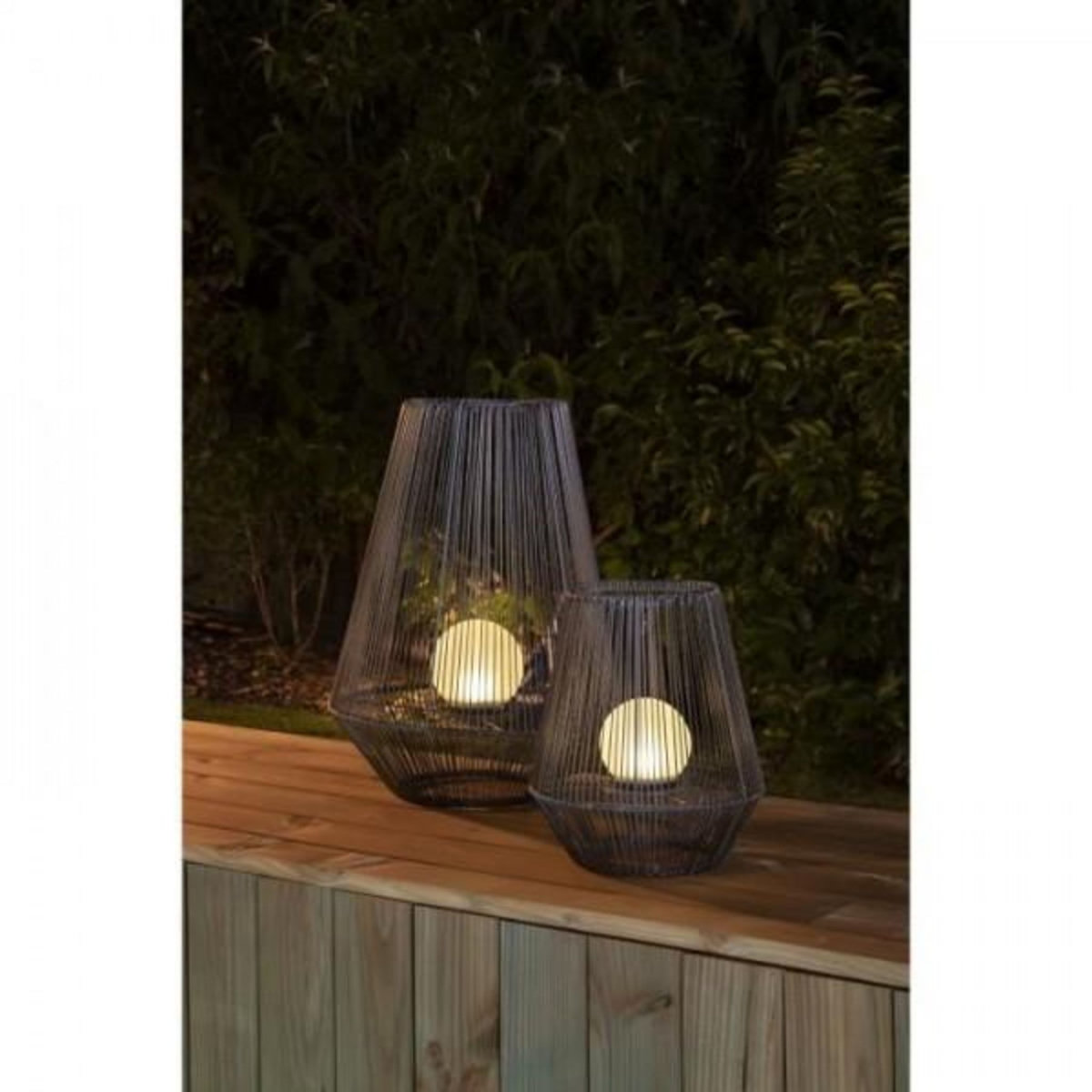 Galix Lanterne solaire décorative boule perlée - GALIX - H30 - 10 Lumens - 8 heures d'éclairage