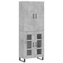 Voir la diapositive 2 : VIDAXL Buffet haut Gris beton 69,5x34x180 cm Bois d'ingenierie