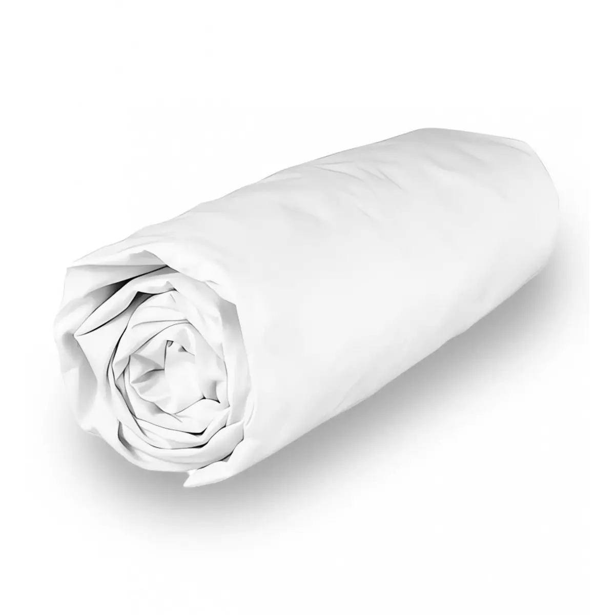 SOLEIL D'OCRE Drap housse en coton 140x190 cm PERCALE blanc, par Soleil d'ocre
