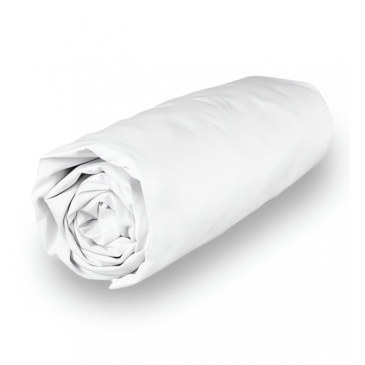 Soleil d'ocre Drap housse en coton 140x190 cm PERCALE blanc, par