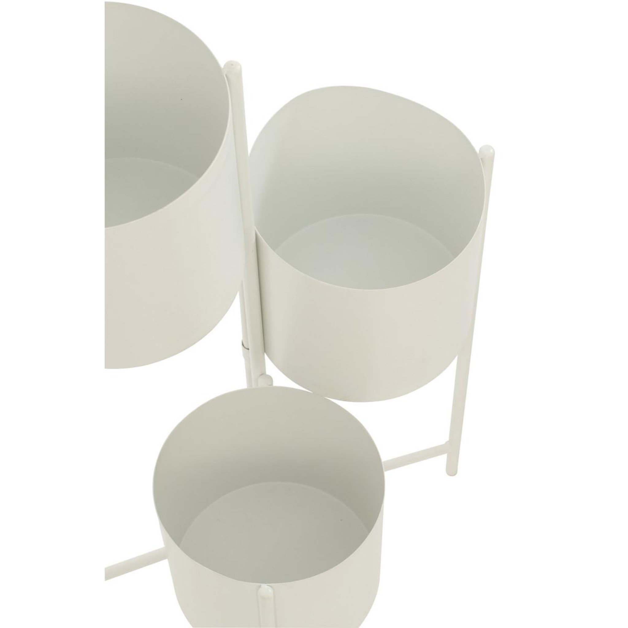 Voir la diapositive 2 : J-LINE Support 3 cache-pots en métal  hallo  75cm blanc