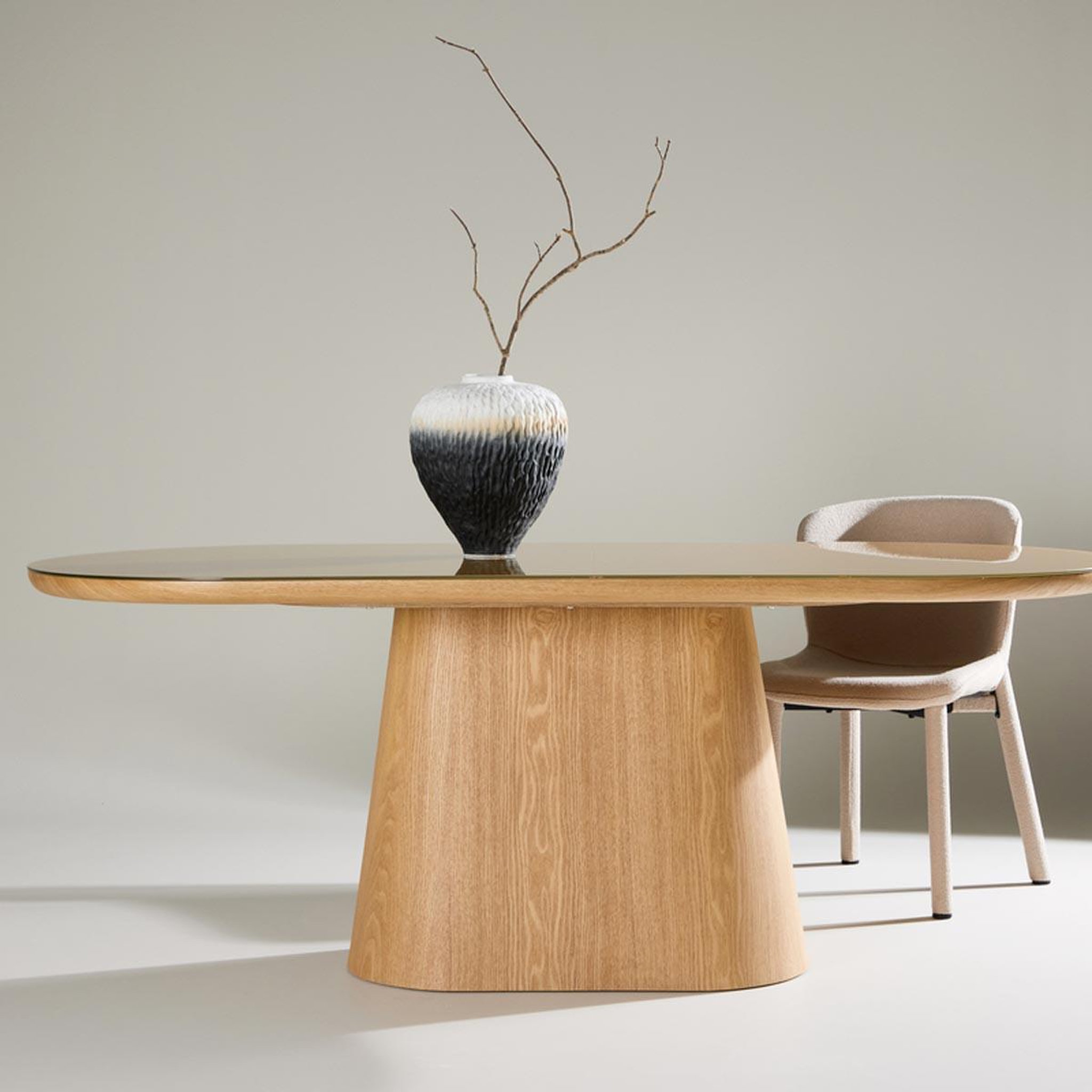 Voir la diapositive 5 : Paris Prix Table à manger en verre  castor  200cm naturel