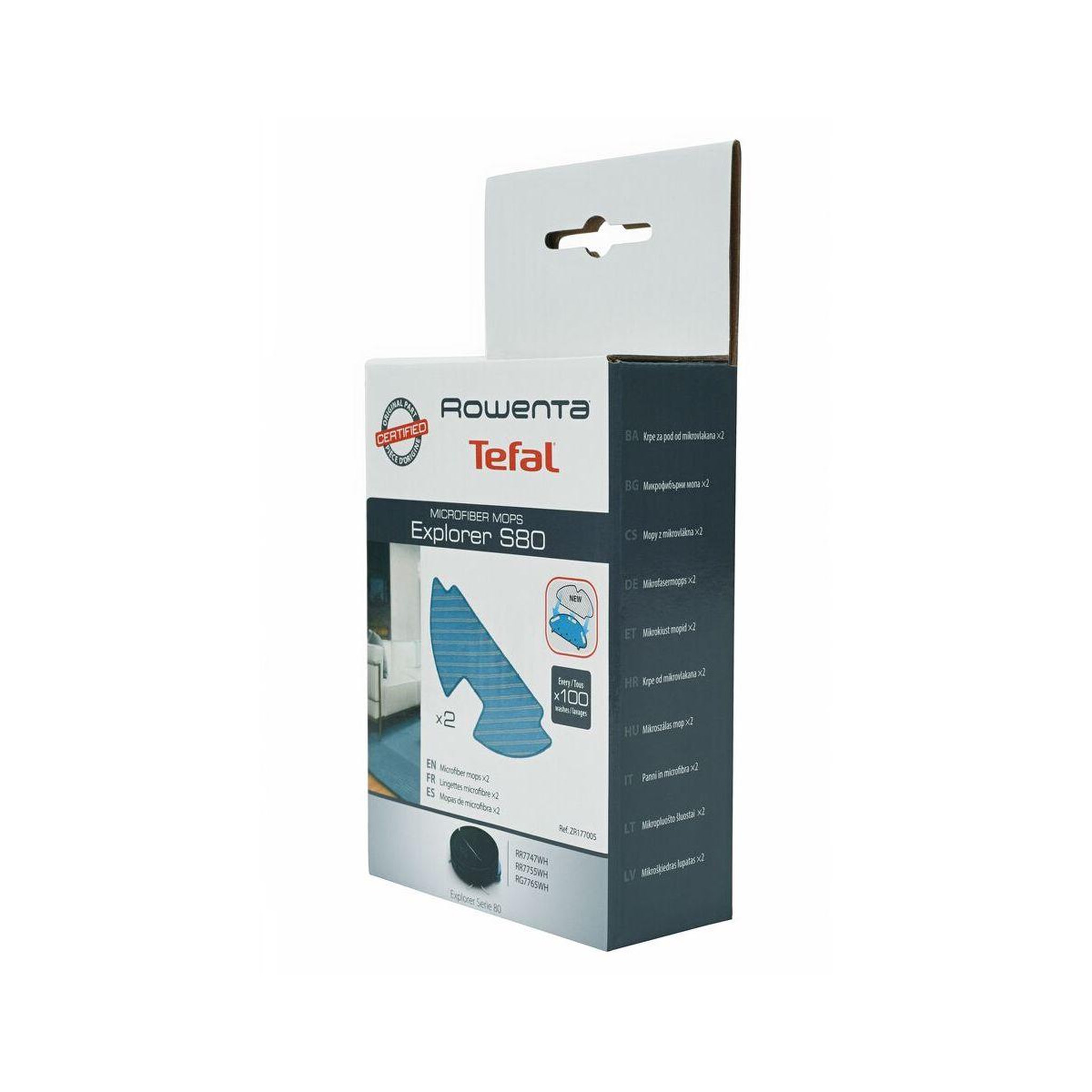 Voir la diapositive 2 : ROWENTA Lingettes et serpillères pour Robots Explorer S80 x2