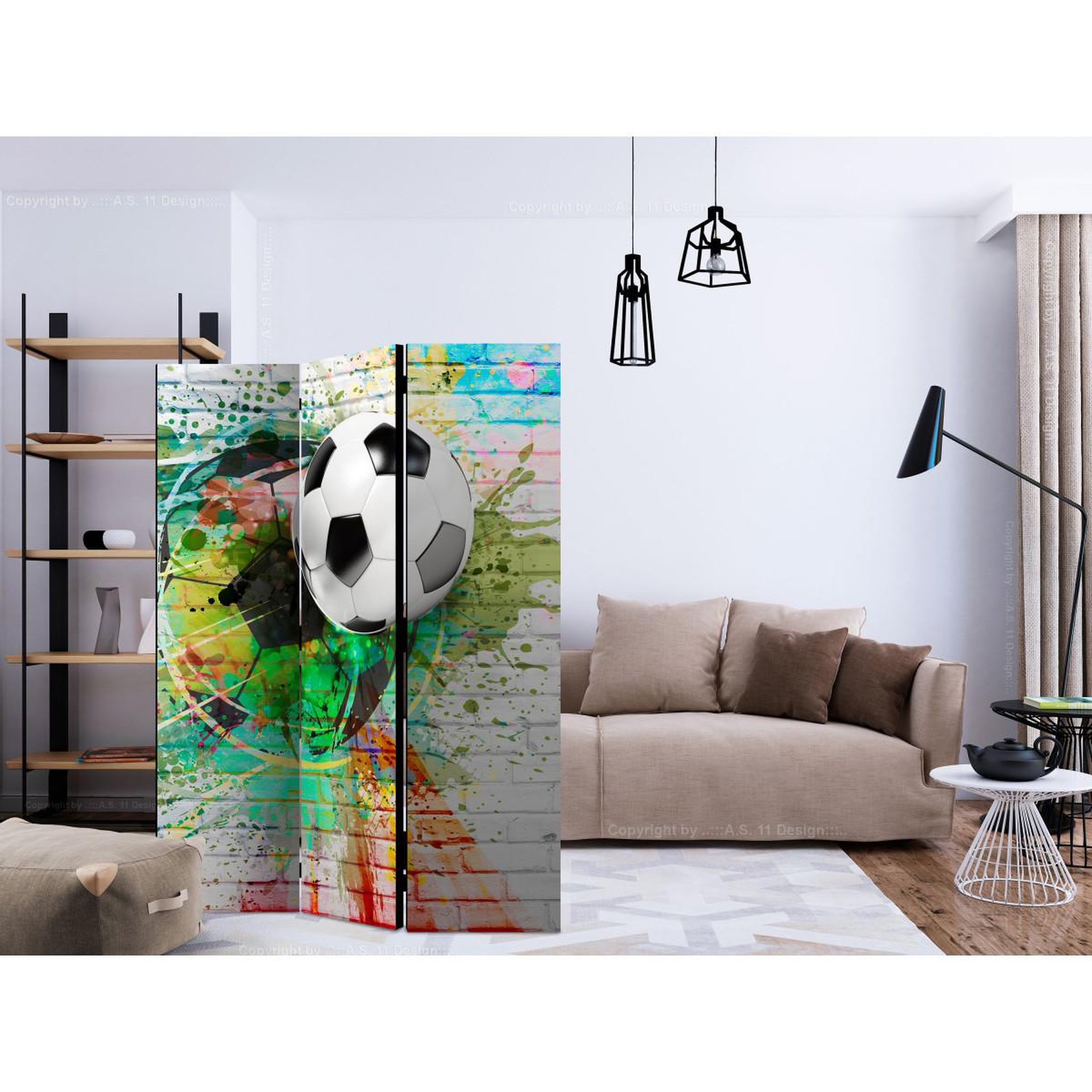 Voir la diapositive 2 : Paris Prix Paravent 3 volets  colourful sport  135x172cm