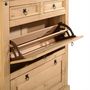 Voir la diapositive 5 : IDIMEX Meuble à chaussures en pin TEQUILA style mexicain, 2 abattants et 2 tiroirs