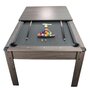 Voir la diapositive 1 : PLAY4FUN Billard Américain HARMONY 6Ft - 206,5 x 116,5 x 80 cm avec accessoires et plateau dînatoire - Gris