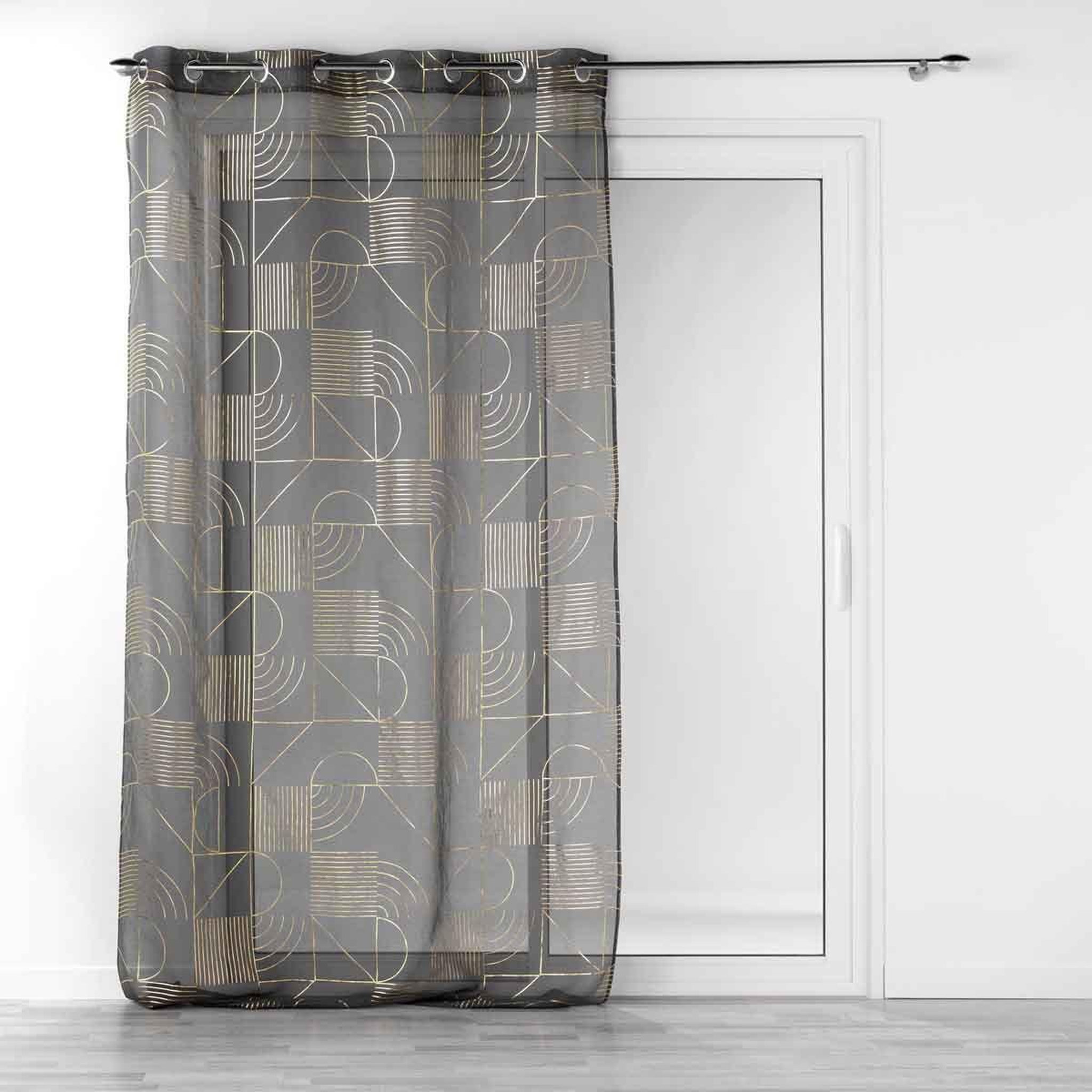 Douceur d'Intérieur Rideau voilage à œillets  lineor  140x280cm anthracite
