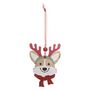 Voir la diapositive 4 : ATMOSPHERA Lot de 4 Sujets de Noël  Chien  12cm Beige & Rouge