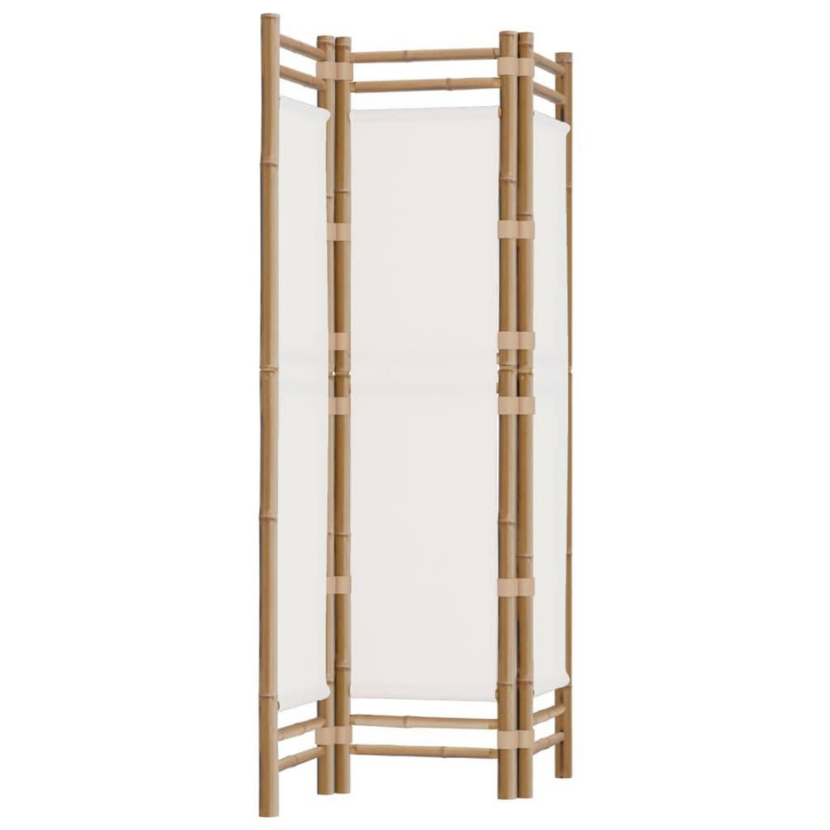 VIDAXL Cloison de separation pliante 3 panneaux 120 cm Bambou et toile