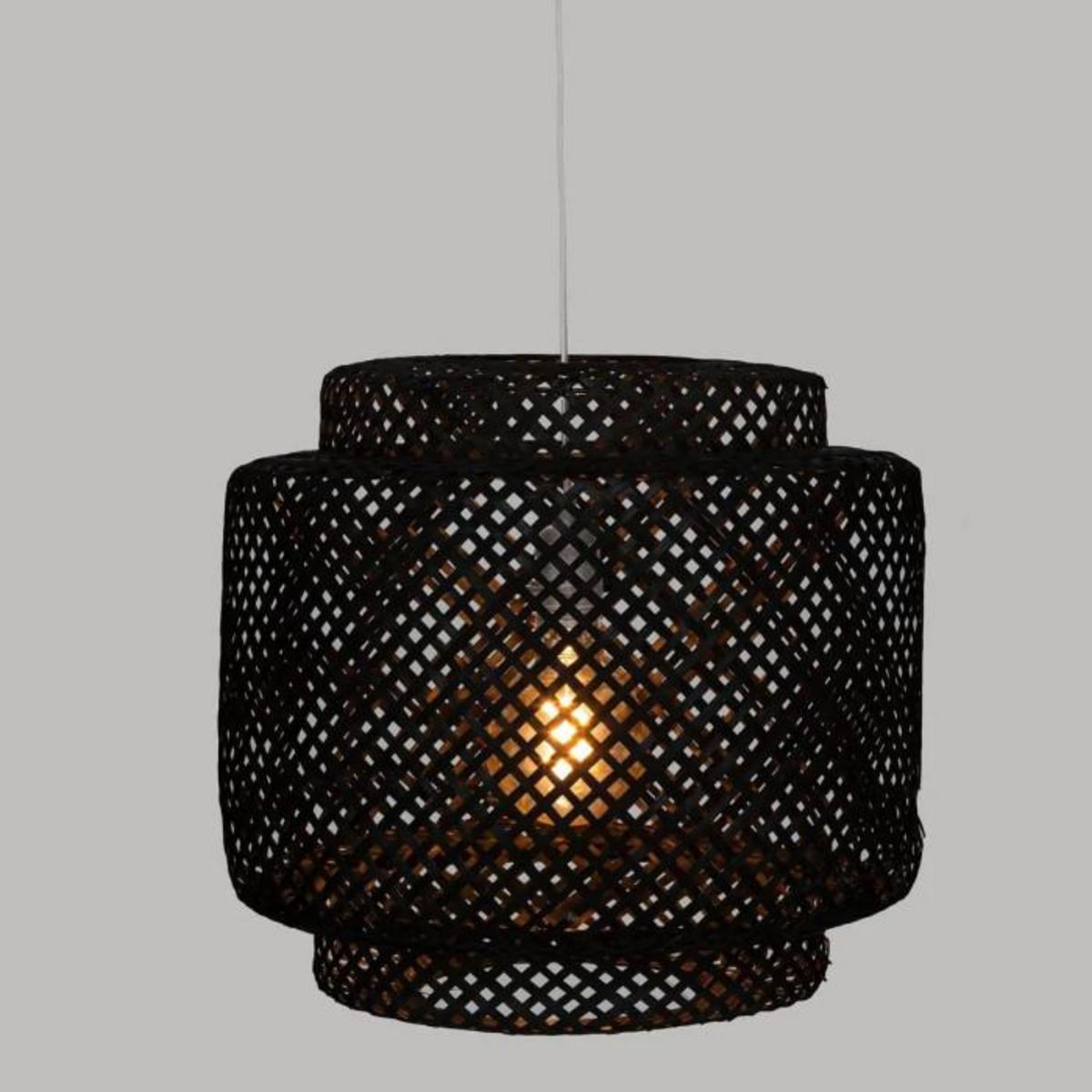 ATMOSPHERA Lampe Suspension Bambou  Liby  40cm Noir
