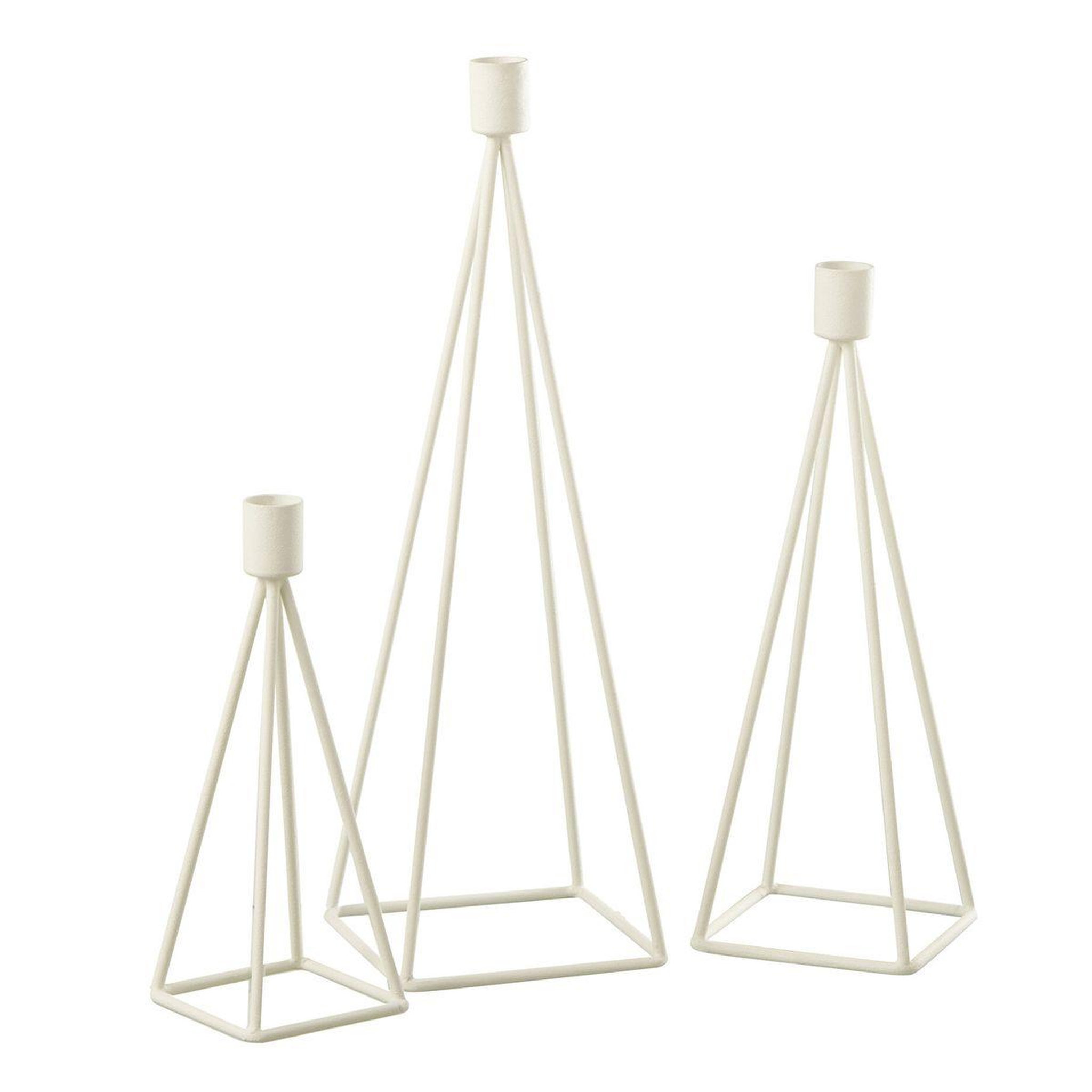 J-LINE Lot de 3 Chandeliers Design  Désiré  38cm Blanc