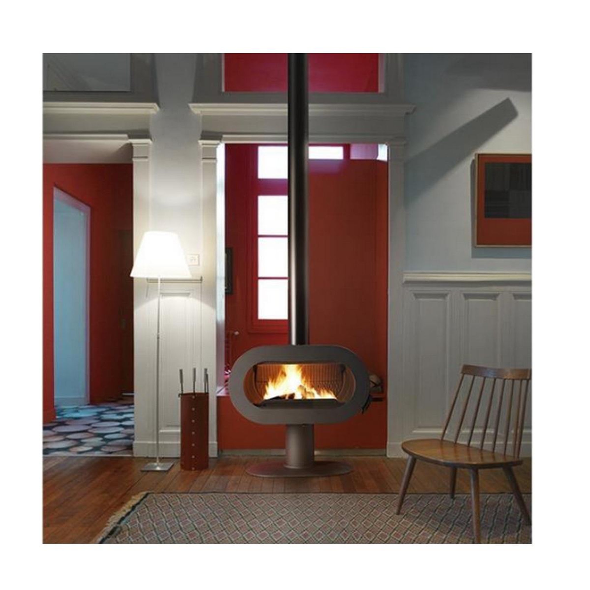 Voir la diapositive 3 : Invicta Poêle à bois fonte 10kw - P648054