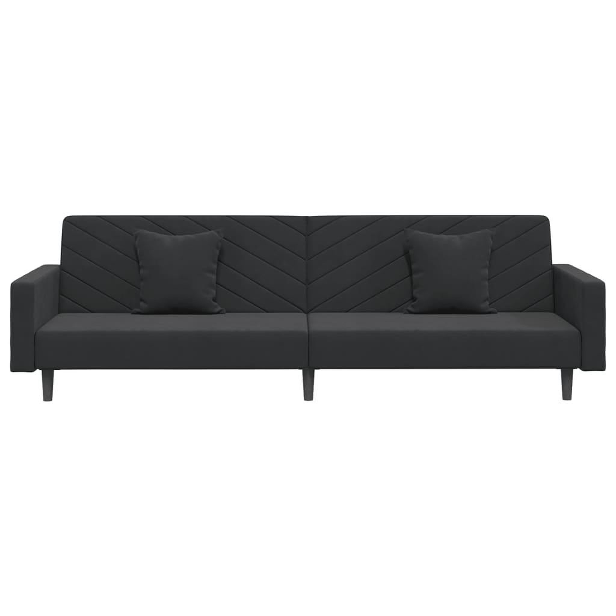 Voir la diapositive 5 : VIDAXL Canape-lit a 2 places avec deux oreillers Noir Velours