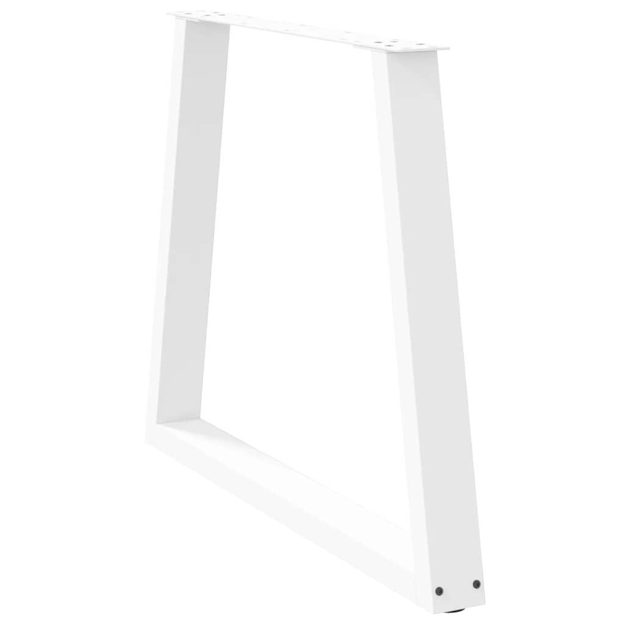 Voir la diapositive 4 : VIDAXL Pieds de table a manger forme V 2pcs blanc 70x(72-73,3)cm acier