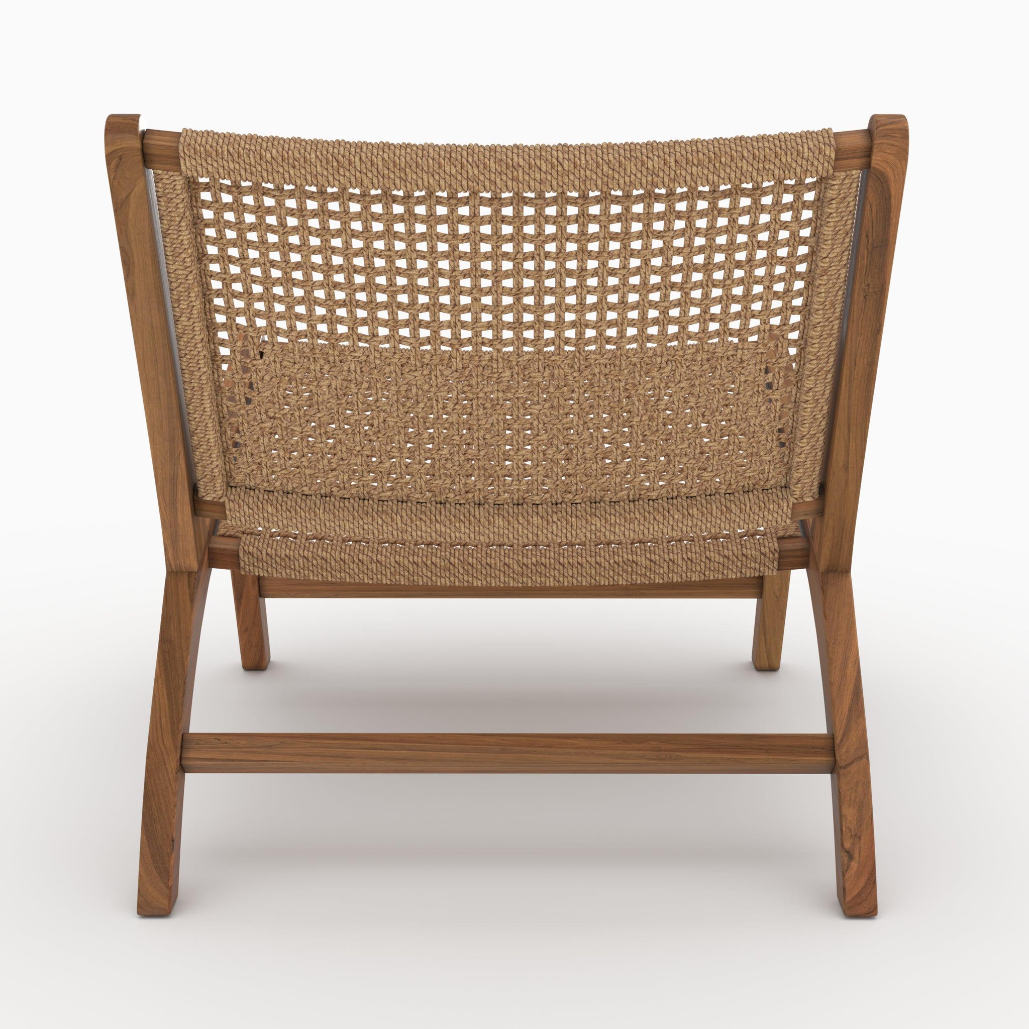 Voir la diapositive 3 : MAISON PAVANE Fauteuil en bois de teck et tissage synthétique-kilka