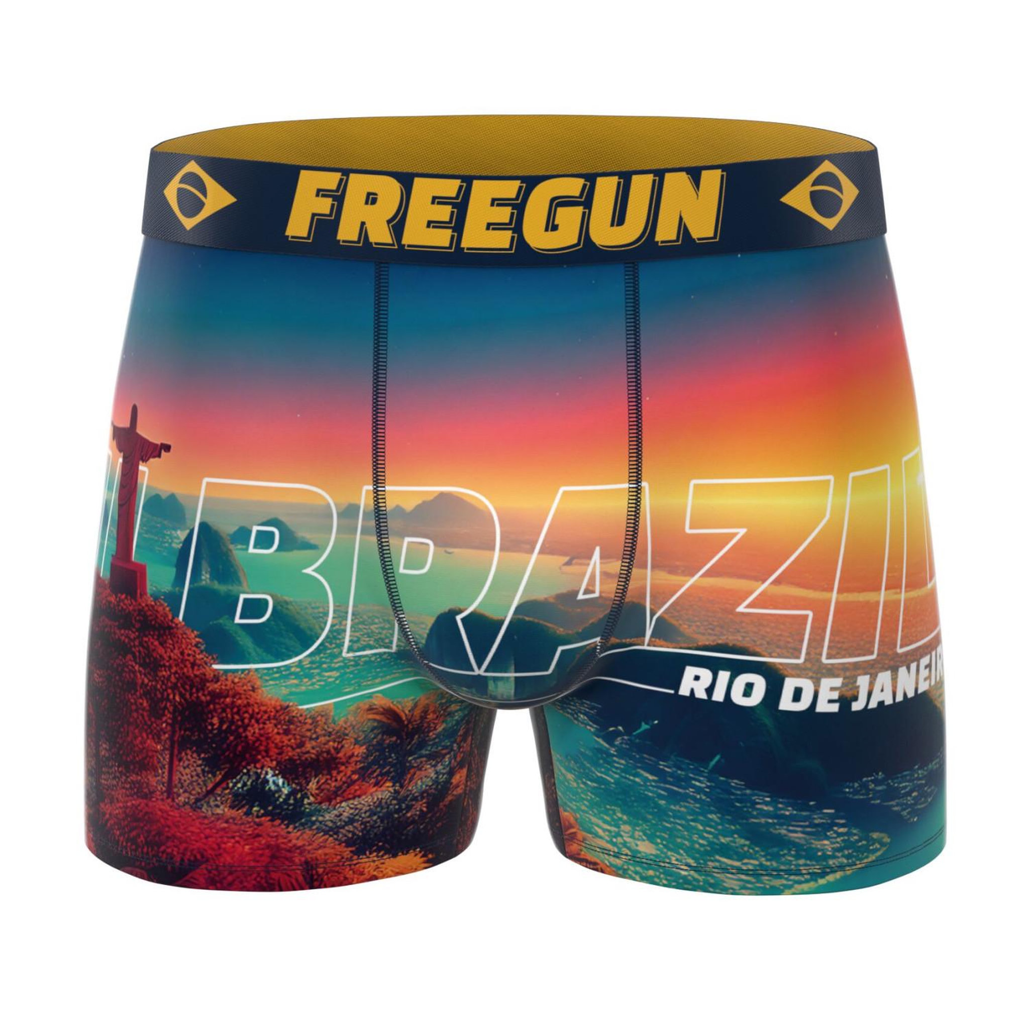 Voir la diapositive 4 : FREEGUN Lot de 3 boxers junior collection world painting