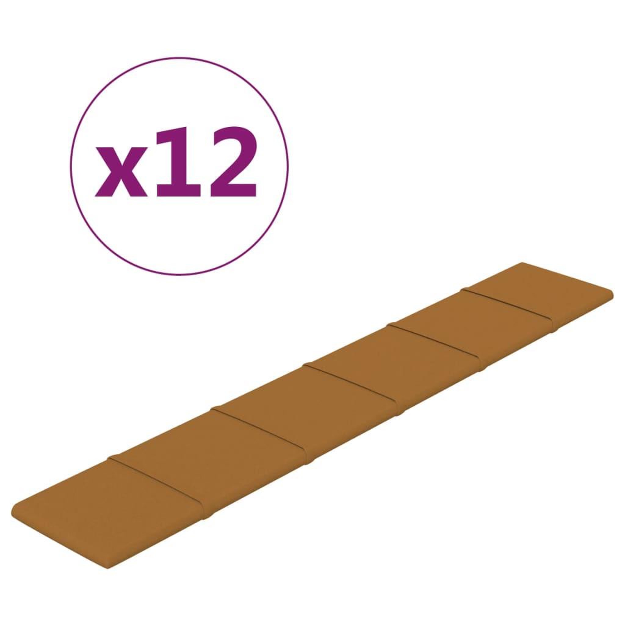 Voir la diapositive 2 : VIDAXL Panneaux muraux 12 pcs Marron 90x15 cm Velours 1,62 m^2