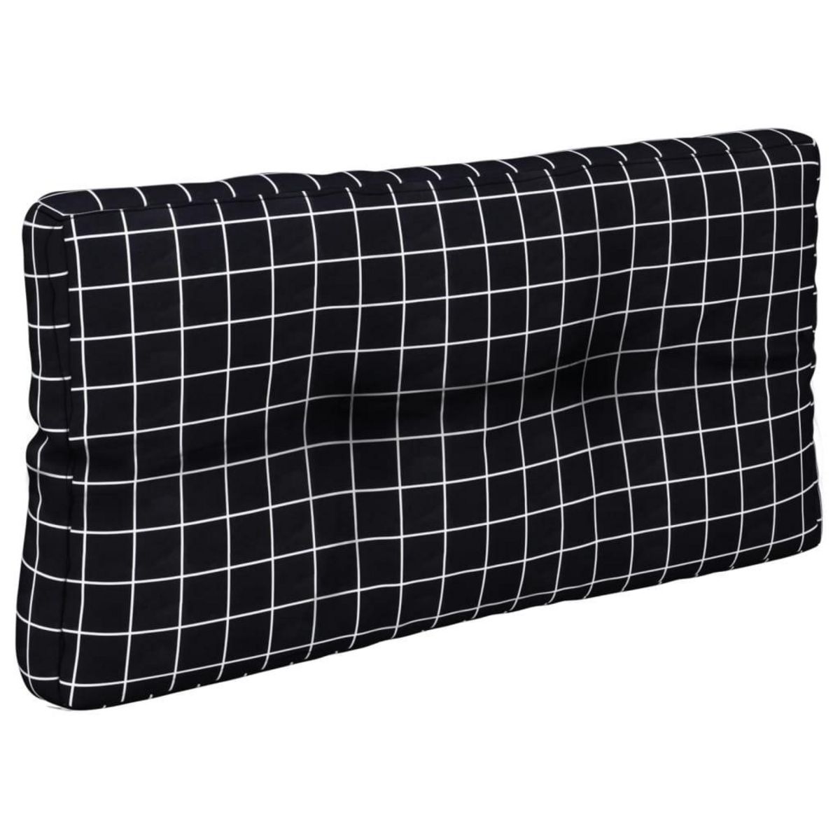 VIDAXL Coussins de palette lot de 2 motif a carreaux noir tissu
