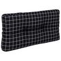 Voir la diapositive 4 : VIDAXL Coussins de palette lot de 2 motif a carreaux noir tissu