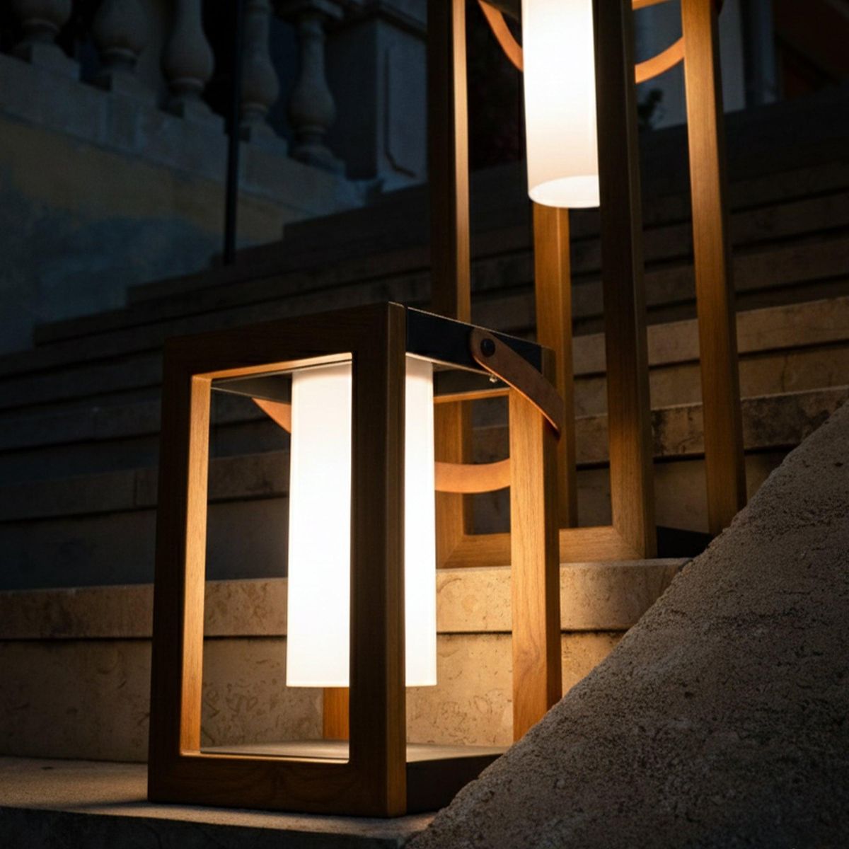 Lumisky Lanterne solaire SERAPHINA Bois Aluminium H32cm