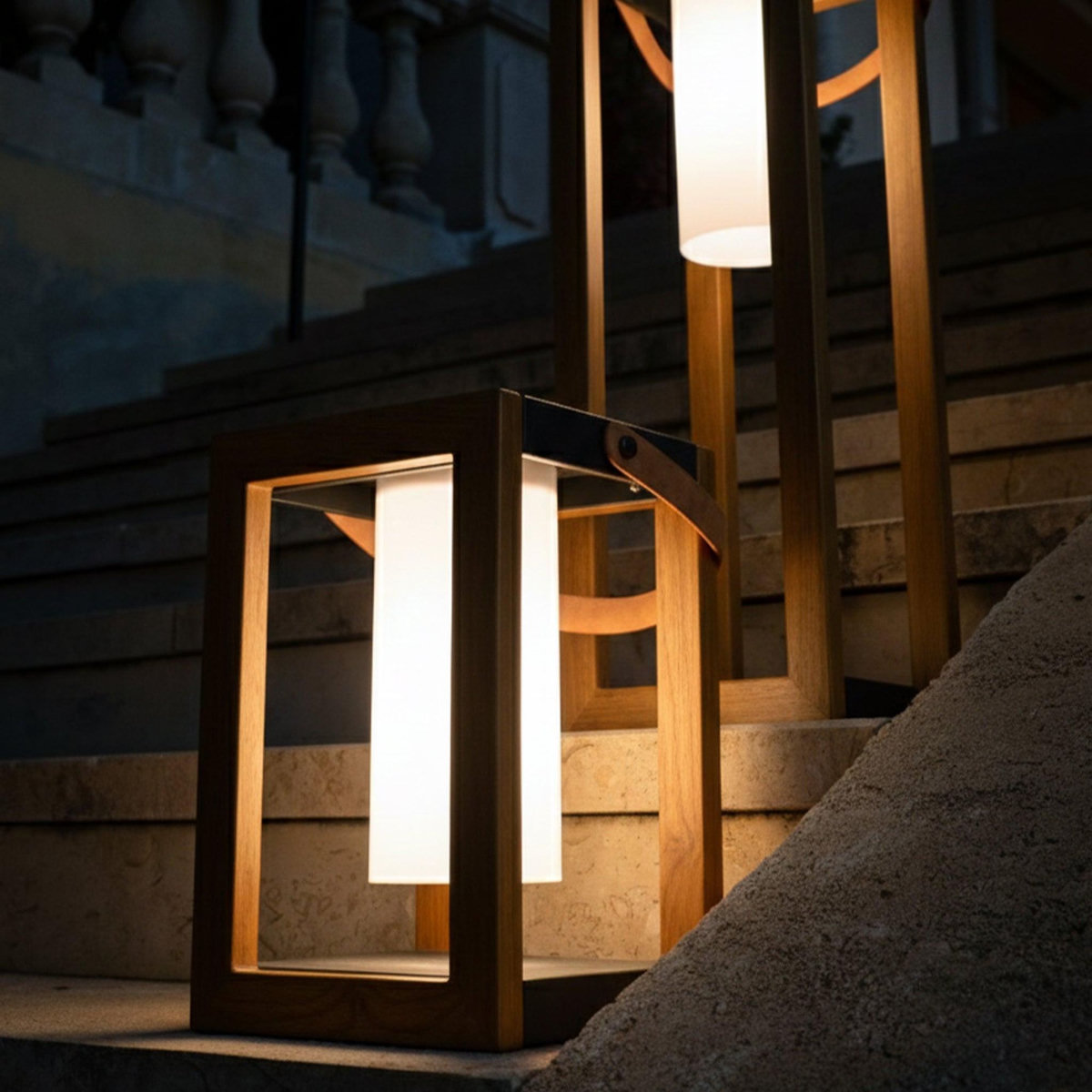 Lumisky Lanterne solaire SERAPHINA Bois Aluminium H32cm