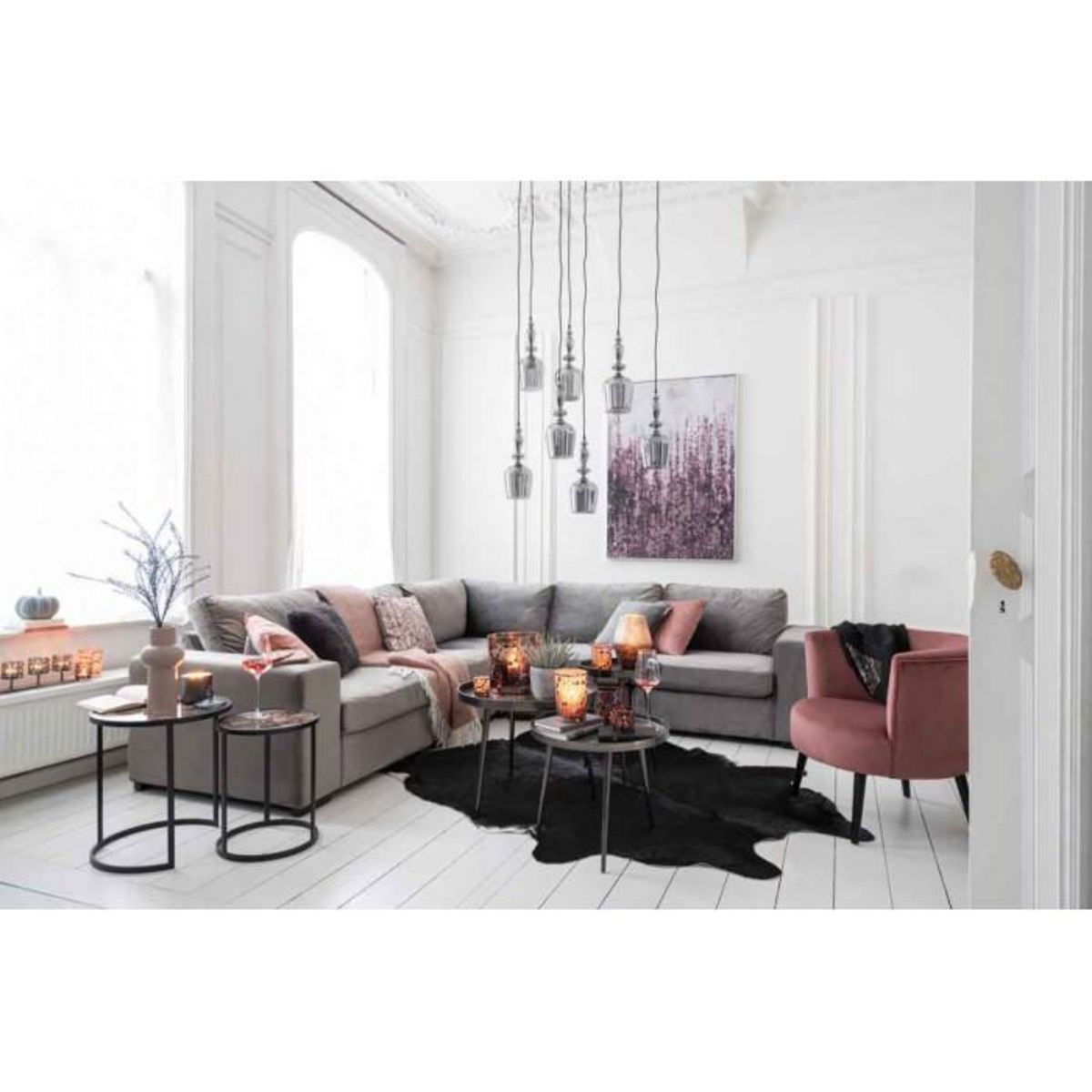 Paris Prix Tapis Déco  Peau de Vache  195x230cm Noir