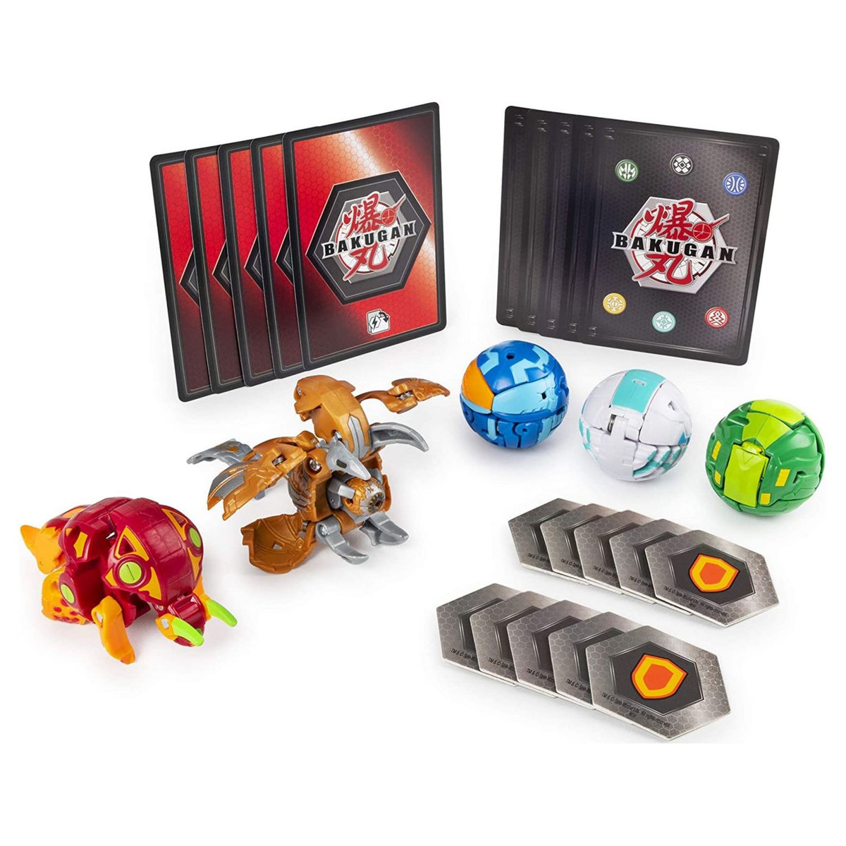 SPIN MASTER Battle Pack figurines Aurelus Cloptor / Pyrus Trhyno + cartes - Bakugan Battle Planet
