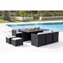Voir la diapositive 6 : CONCEPT USINE Table et chaise 10 places encastrables alu résine noir-blanc SUNSET