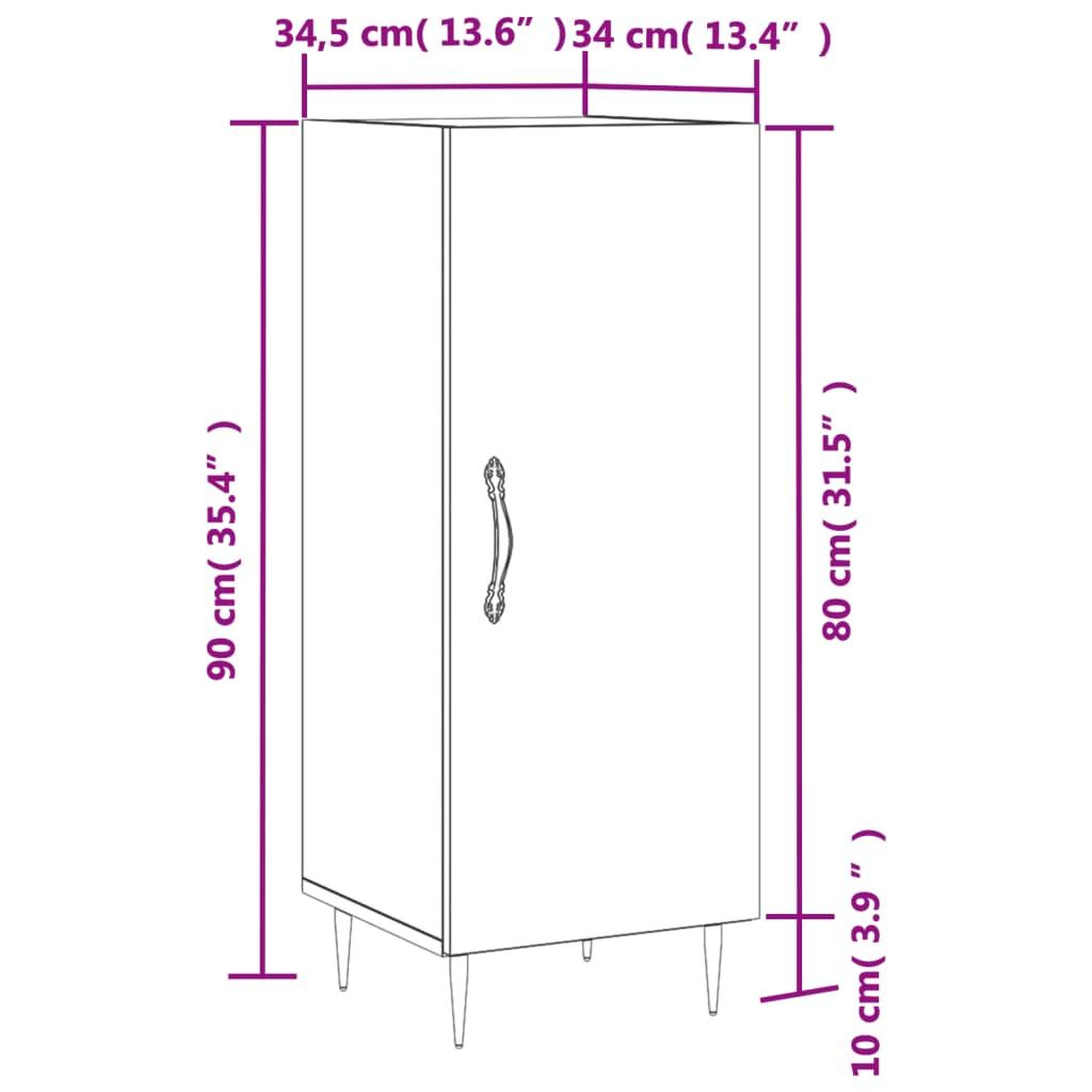 Voir la diapositive 6 : VIDAXL Buffet Chene sonoma 34,5x34x90 cm Bois d'ingenierie