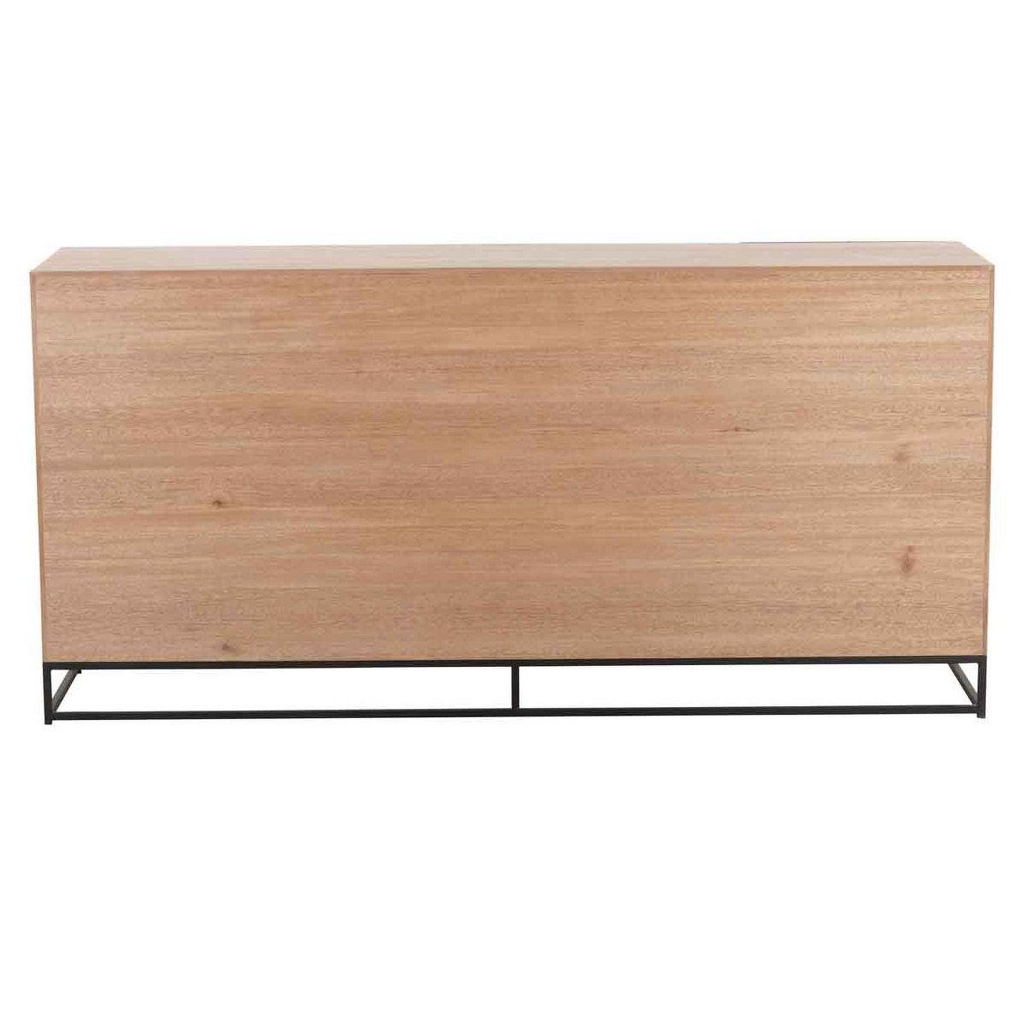 Voir la diapositive 4 : J-LINE Buffet 4 portes  miraza  180cm naturel & noir