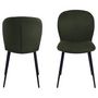 Voir la diapositive 2 : TOILINUX Lot de 2 chaises de salle à manger Lina - Velours côtelé vert olive