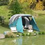 Voir la diapositive 4 : OUTSUNNY Tente de camping familiale 4-5 personnes - tente tunnel 2 portes fenêtres - dim. 4,6 x 2,6 x 1,9 m - bleu gris