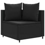 Voir la diapositive 3 : VIDAXL Salon de jardin 8 pcs avec coussins noir resine tressee
