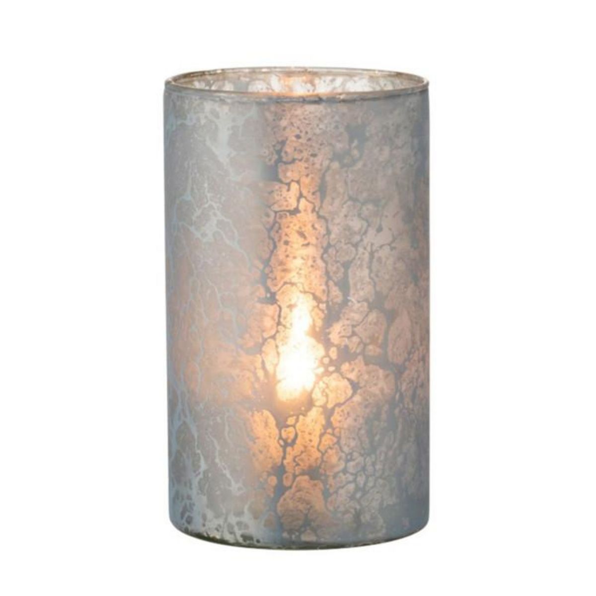 Paris Prix Photophore Design Rond Verre  Glace  26cm Bleu