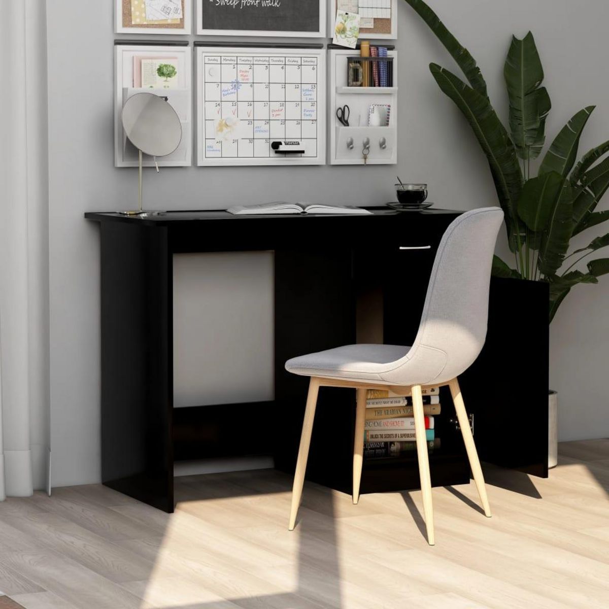 VIDAXL Bureau Noir 100x50x76 cm Bois d'ingenierie