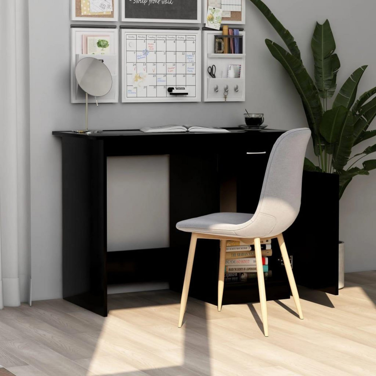 VIDAXL Bureau Noir 100x50x76 cm Bois d'ingenierie