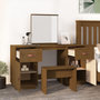 Voir la diapositive 3 : VIDAXL Ensemble de coiffeuse et miroir Marron miel Bois de pin solide